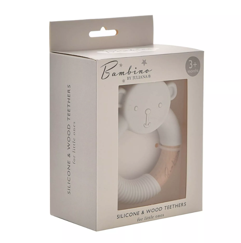 Bambino Teddy Teether Grey