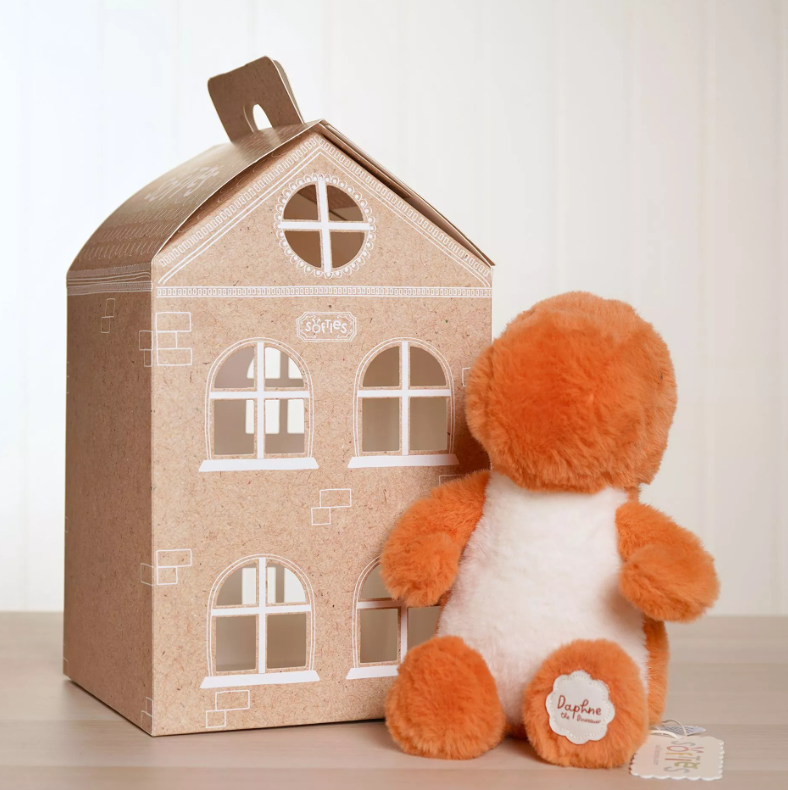 Softies Daphne The Plush Sitting Orange Dinosaur 21 cm