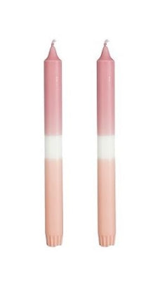 Dip-Dye Dinner Candle Stearin Pink 2 Pieces