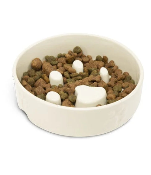 Scruffs Icon Slow Feeder Pet Bowl Cream