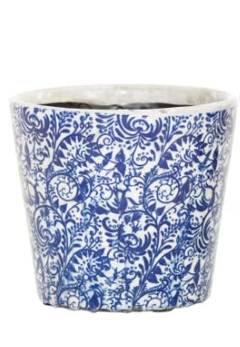 Vintage Indoor Pot Blue And White