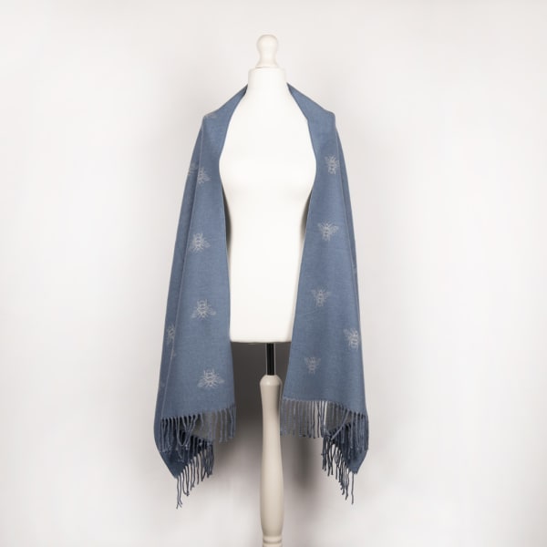 Heritage Traditions Super Soft Jacquard Scarf - Busy Bee - Blue