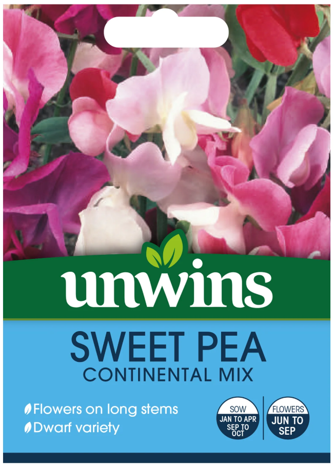 Unwins Sweet Pea Continental Mix Seeds