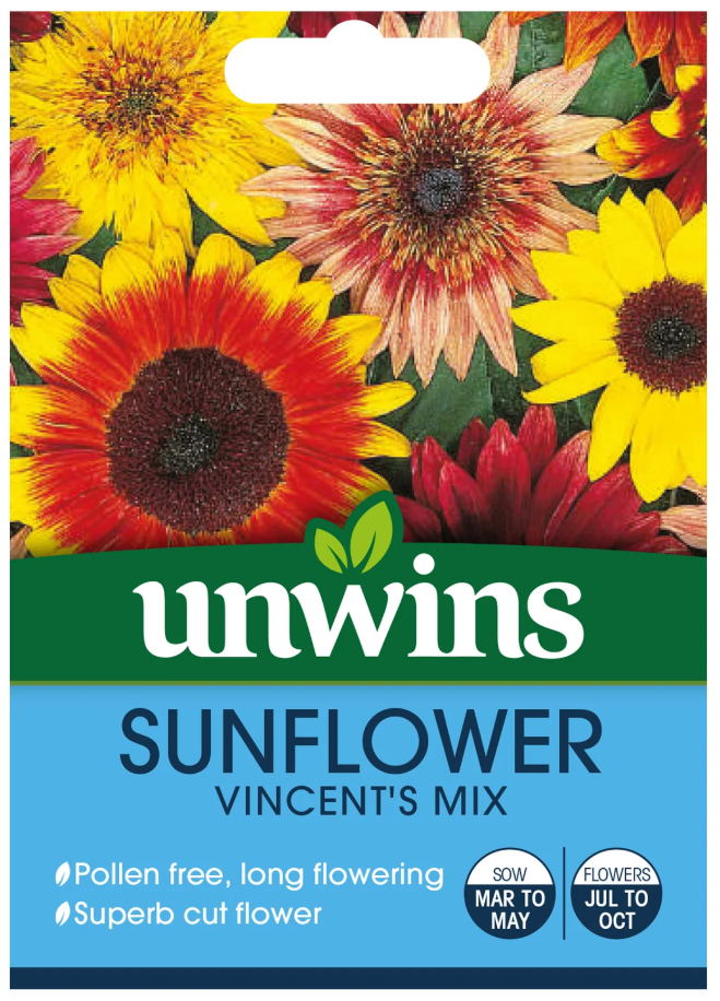 Unwins Sunflower Vincent's Mix Seeds