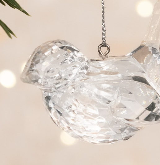 Crystal Bird Christmas Tree Decoration 6cm