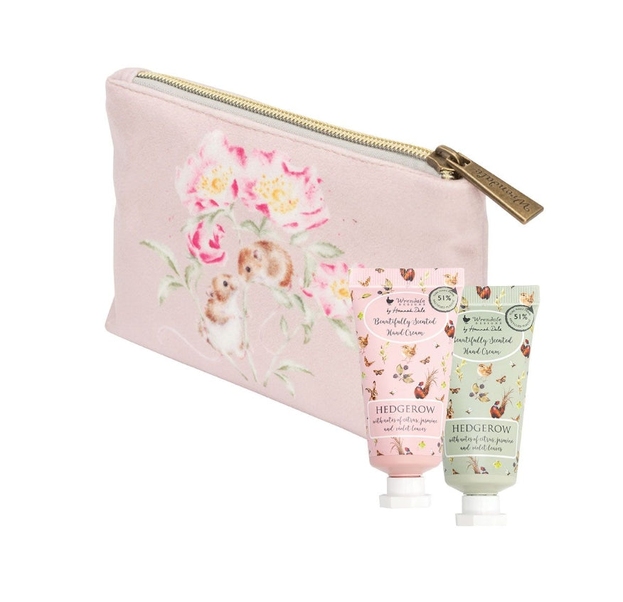 Wrendale 'Hedgerow' Hare and Mouse Mini Hand Cream Gift Pouch