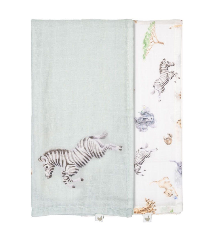 Wrendale 'Little Savannah' African Animal Muslin Gift Set