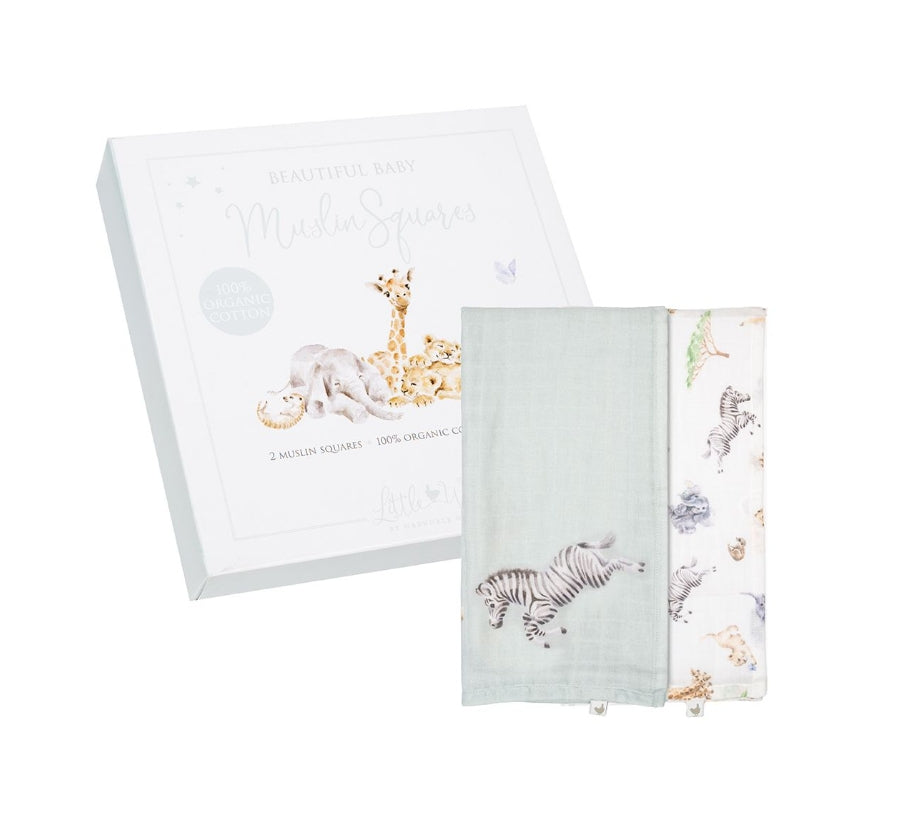 Wrendale 'Little Savannah' African Animal Muslin Gift Set