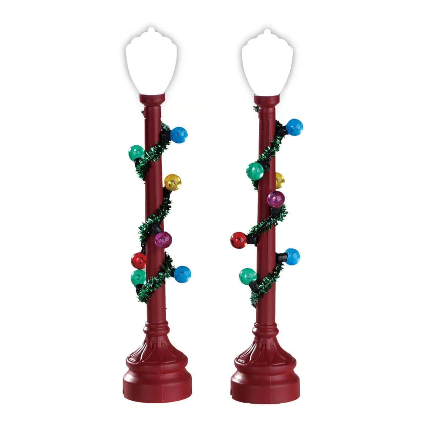 Lemax Red Globe Street Lamp Set Of 2 74229