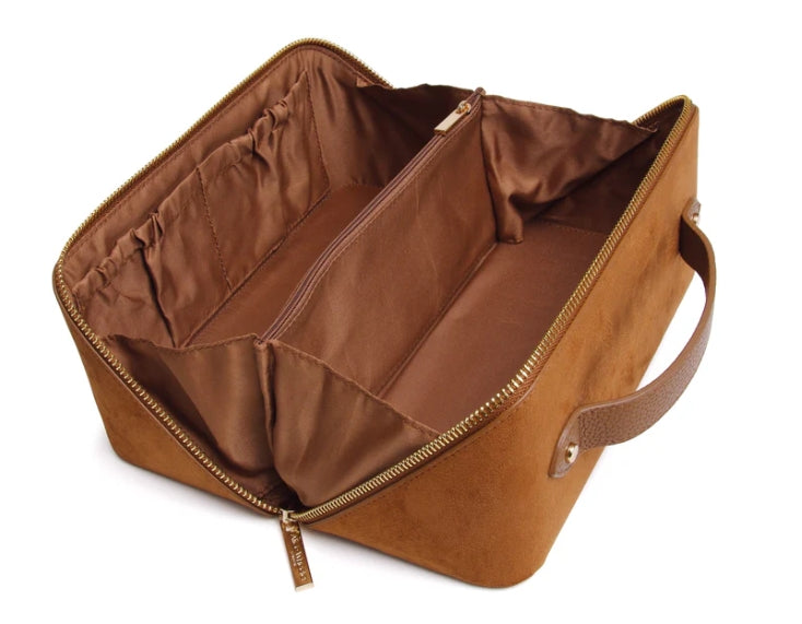 Alice Wheeler Kensington Suede Train Case Fudge