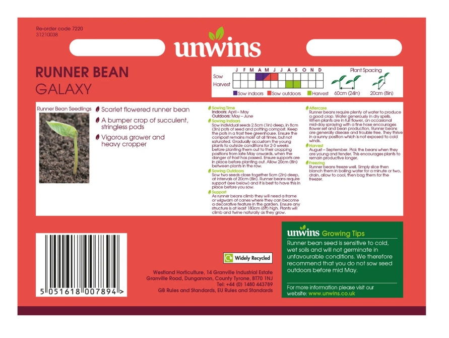Unwins Runner Bean Galaxy Seeds