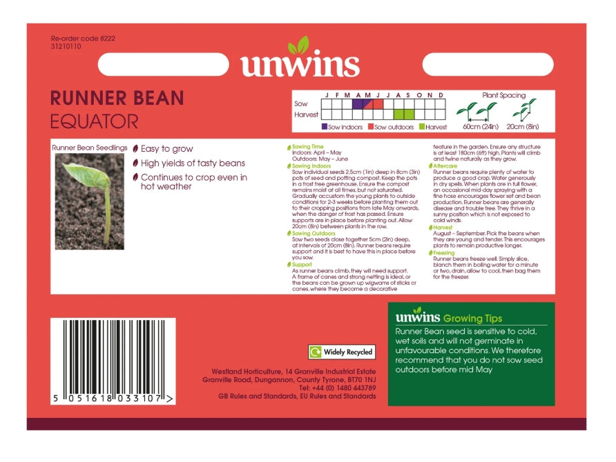 Unwins Runner Bean Equator Seeds