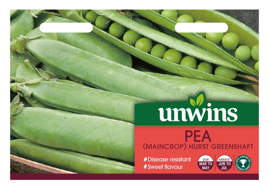 Unwins Maincrop Pea Hurst Greenshaft Seeds