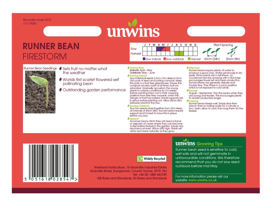 Unwins Runner Bean Firestorm Seeds