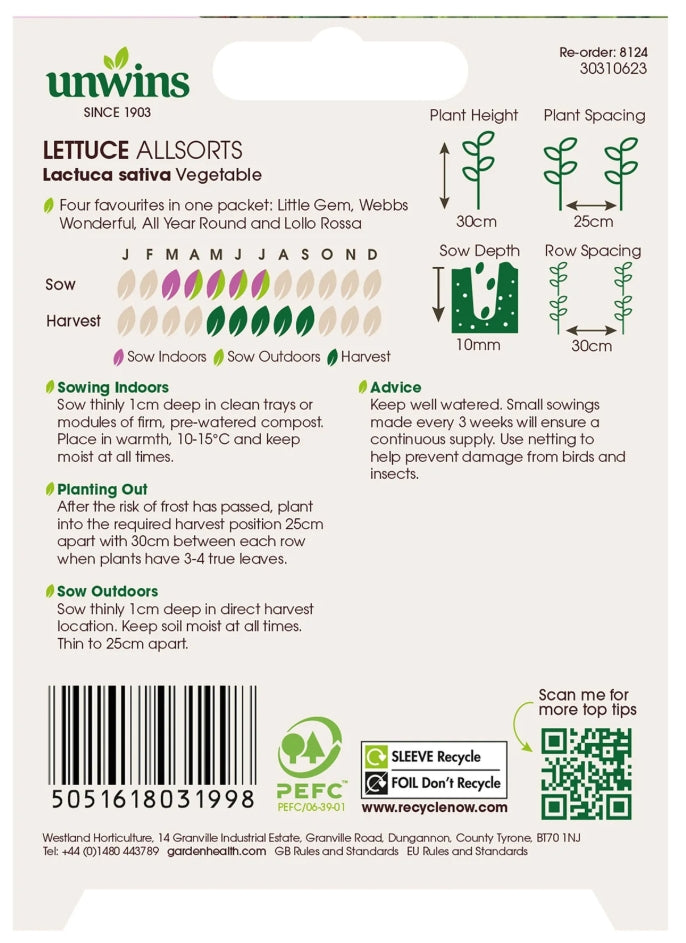 Unwins Lettuce Allsorts Seeds