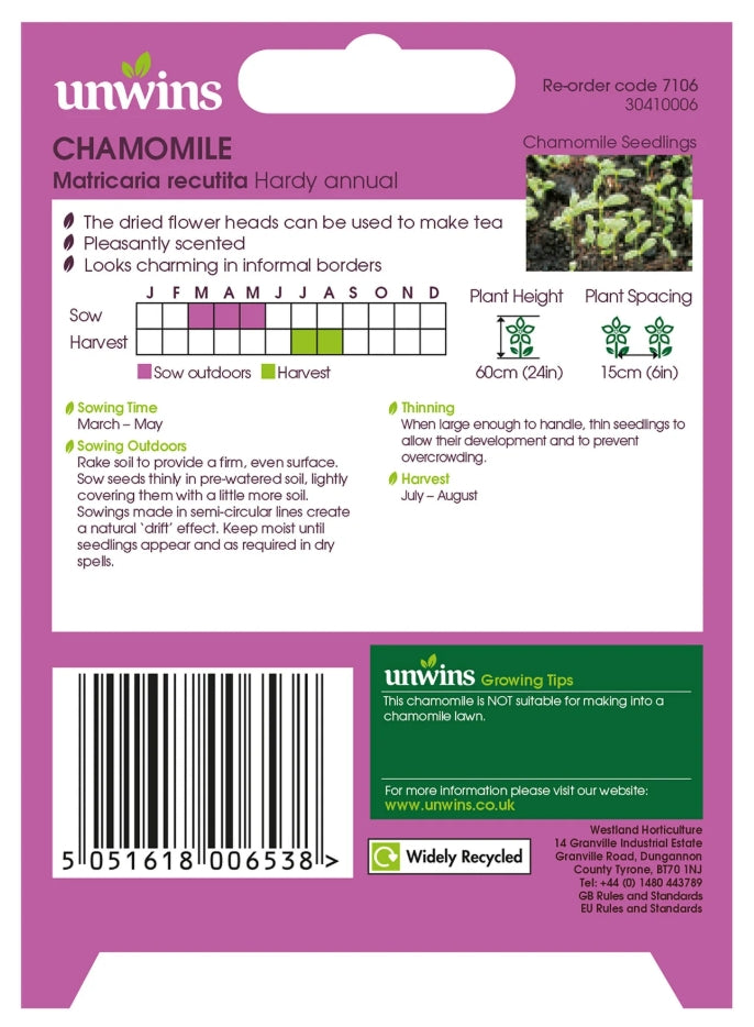 Unwins Chamomile Seeds