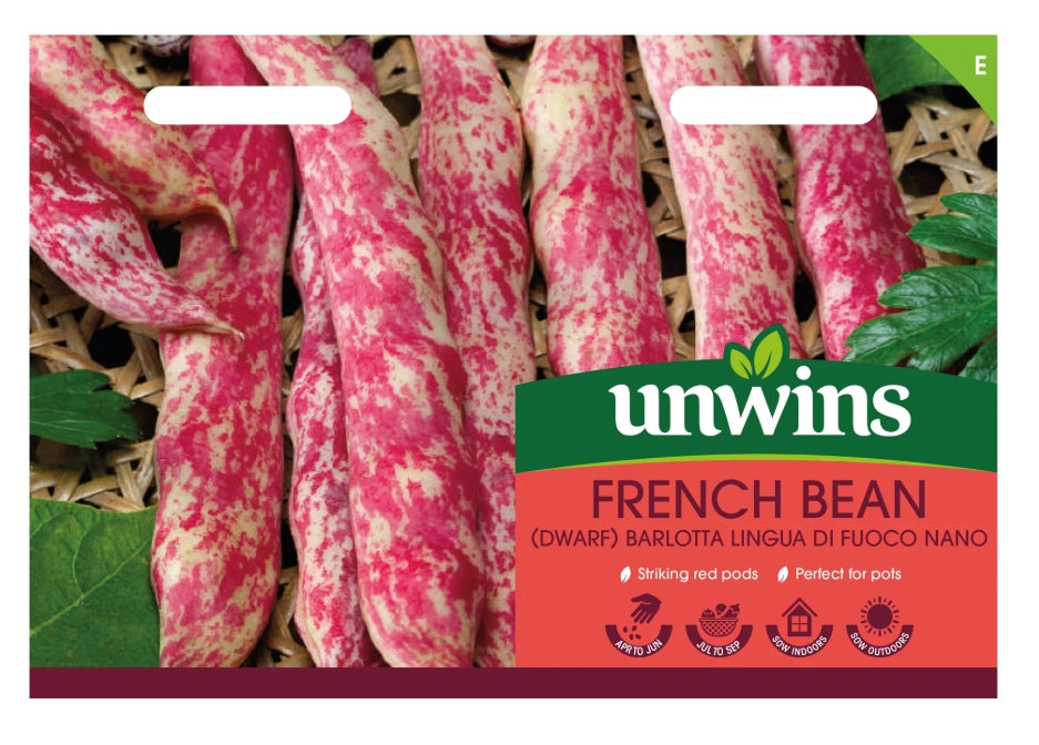 Unwins Dwarf French Bean Barlotta Lingua di Fuoco Nano Seeds