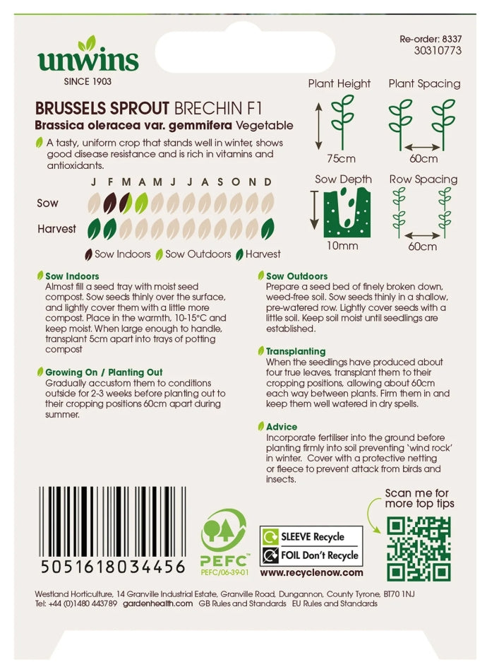 Unwins Brussels Sprout Brechin F1 Seeds