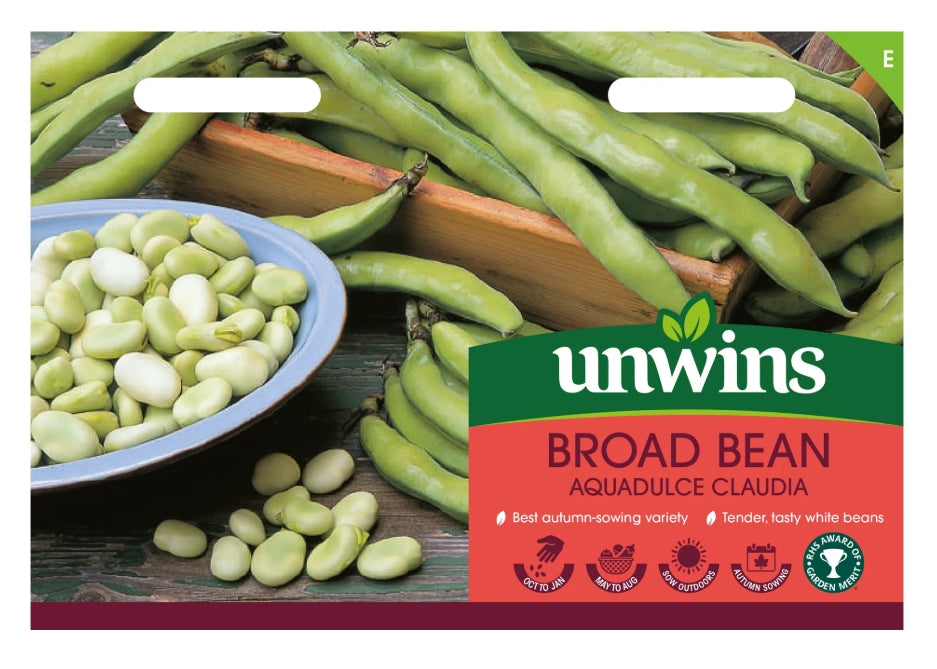 Unwins Broad Bean Aquadulce Claudia Seeds