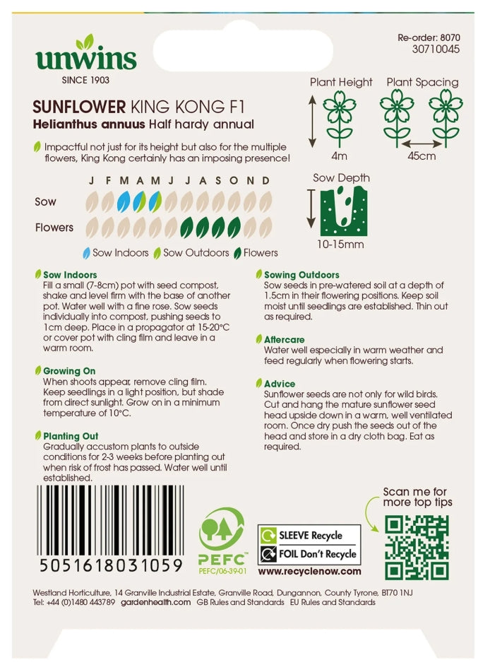 Unwins Sunflower King Kong F1