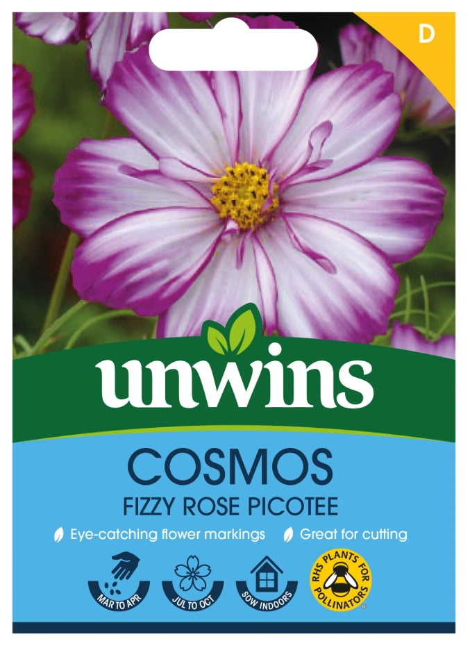 Unwins Cosmos Fizzy Rose Picotee Seeds