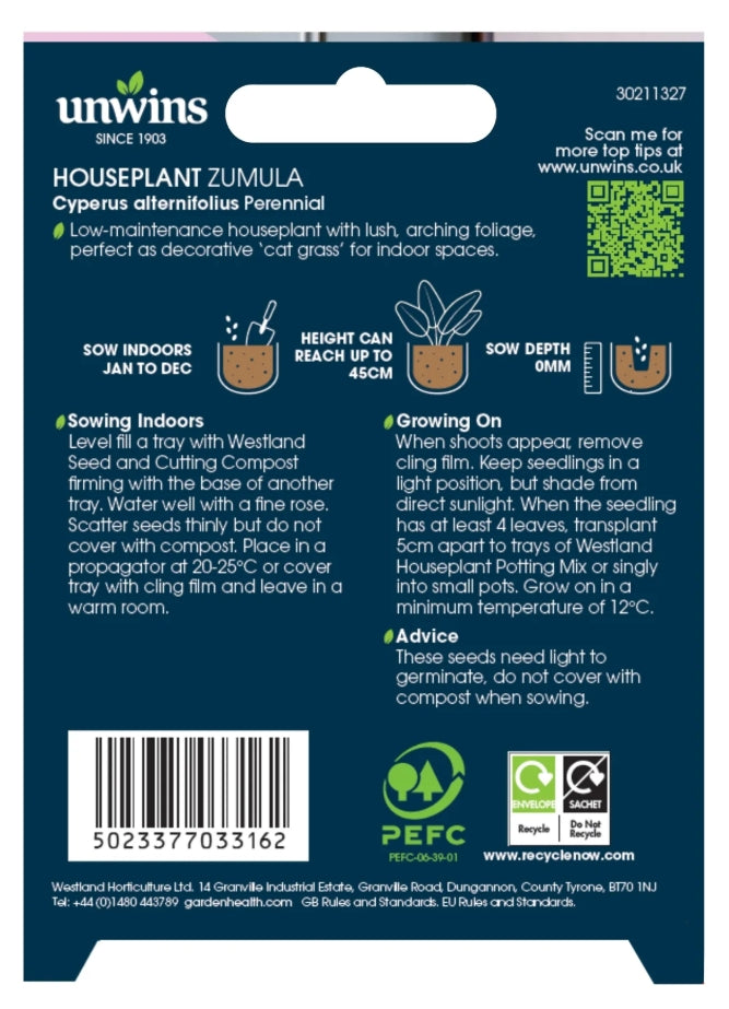 Unwins Houseplant Zumula Seeds