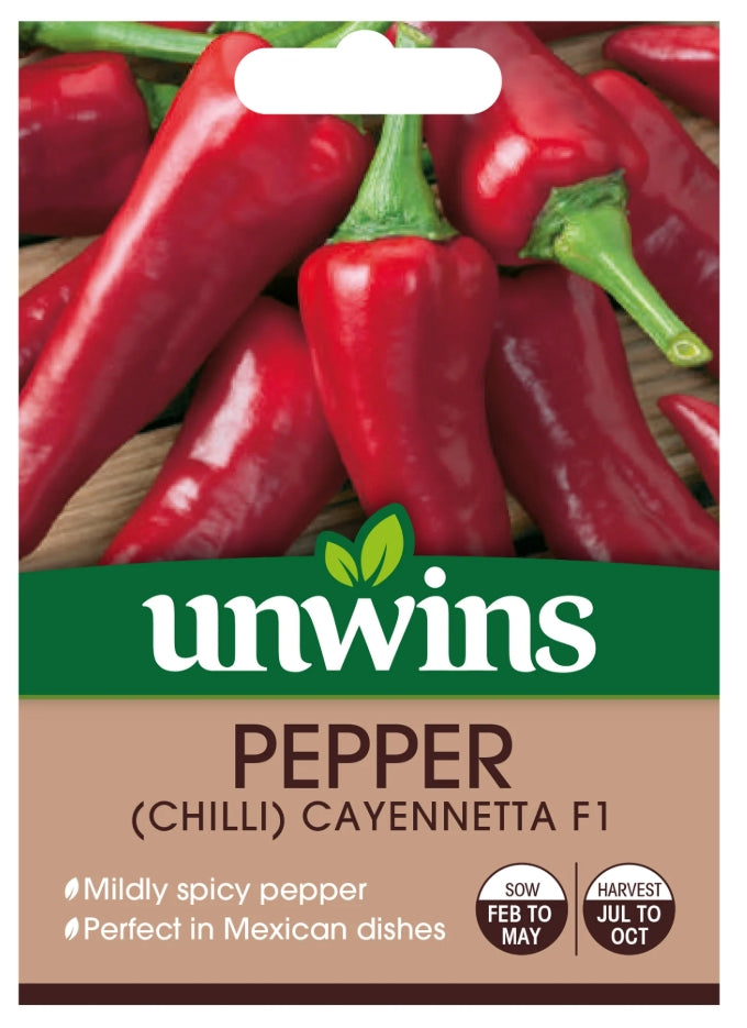 Unwins Chilli Pepper Cayennetta F1 Seeds