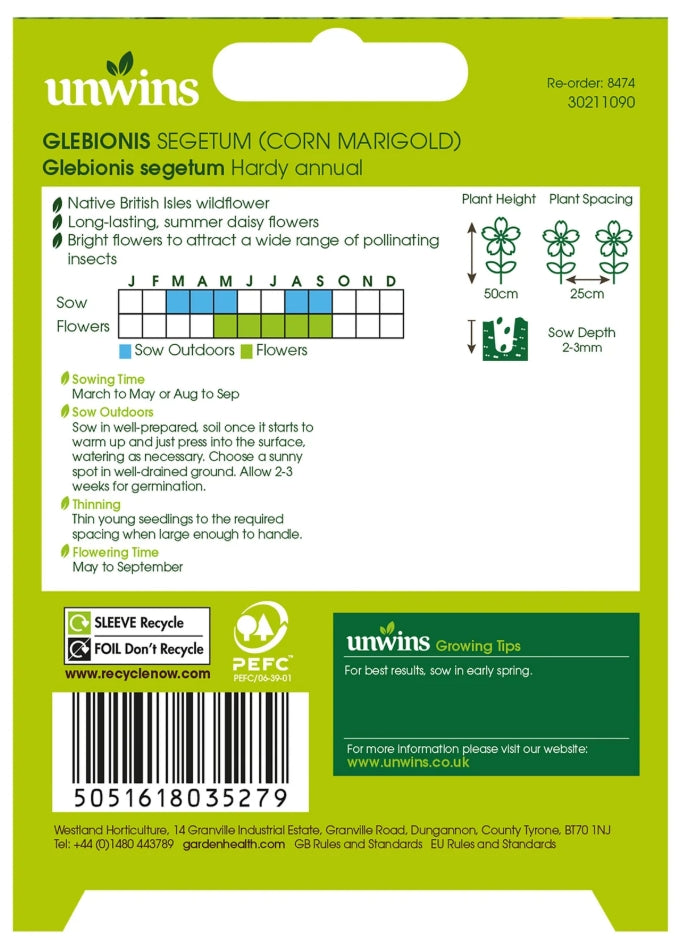 Nature's Haven Glebionis Segetum Corn Marigold Seeds