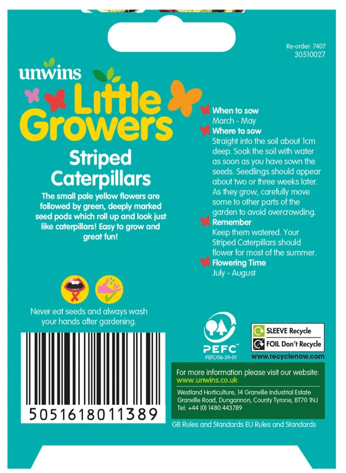 Unwins Little Growers Striped Caterpillars Seeds