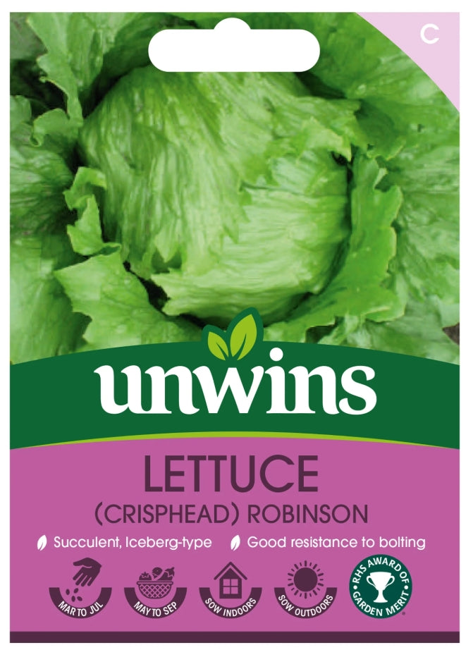 Unwins Crisphead Lettuce Robinson Seeds