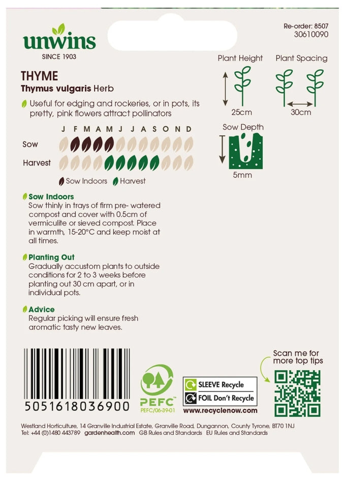Unwins Organic Thyme Seeds