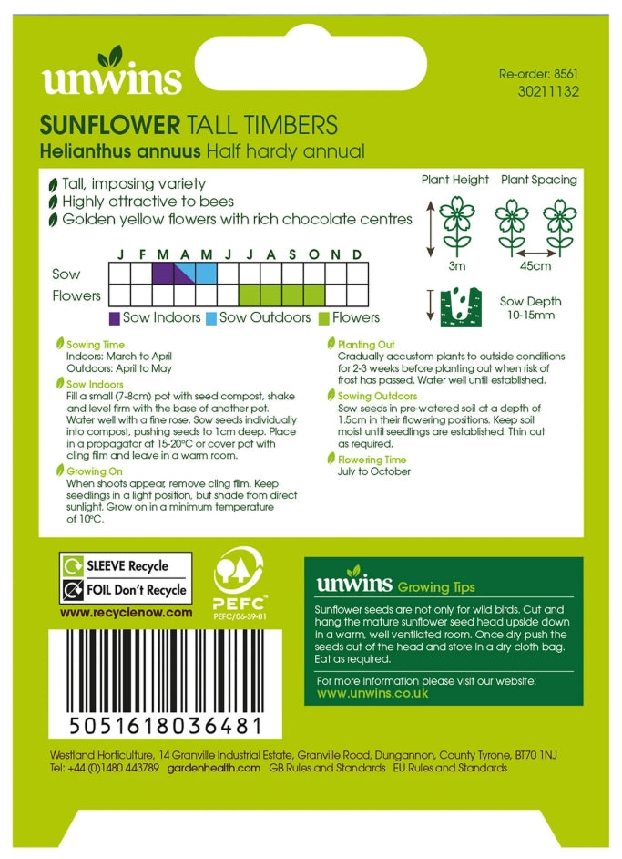 Nature's Haven Sunflower Tall Timbers Seeds