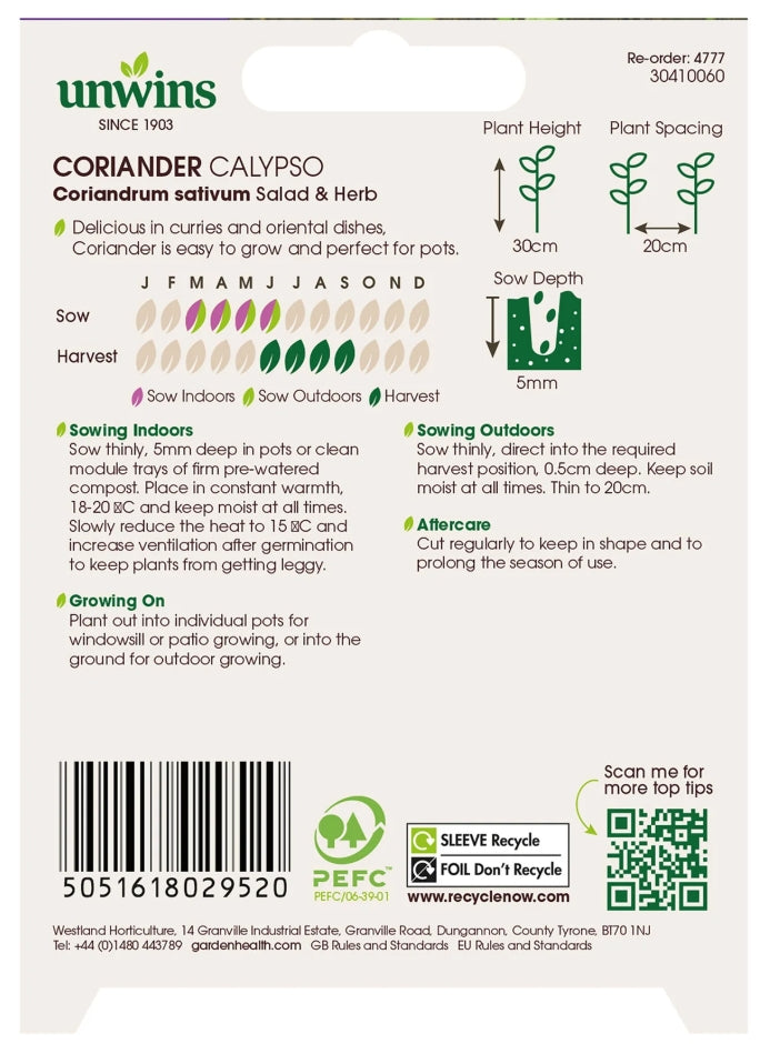 Unwins Coriander Calypso Seeds