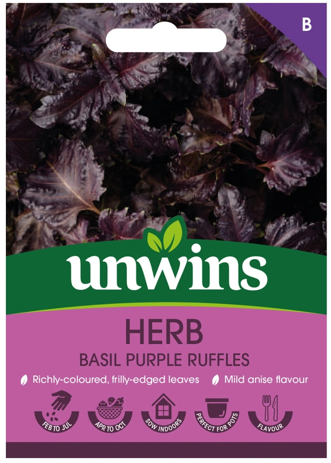 Unwins Basil Purple Ruffles Seeds