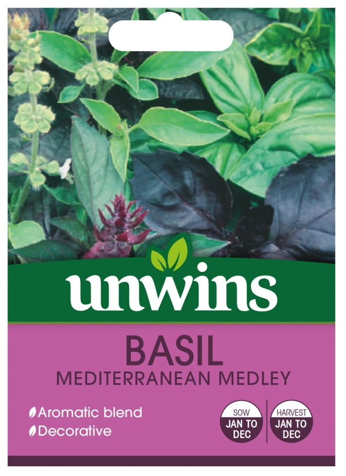 Unwins Basil Mediterranean Medley Seeds
