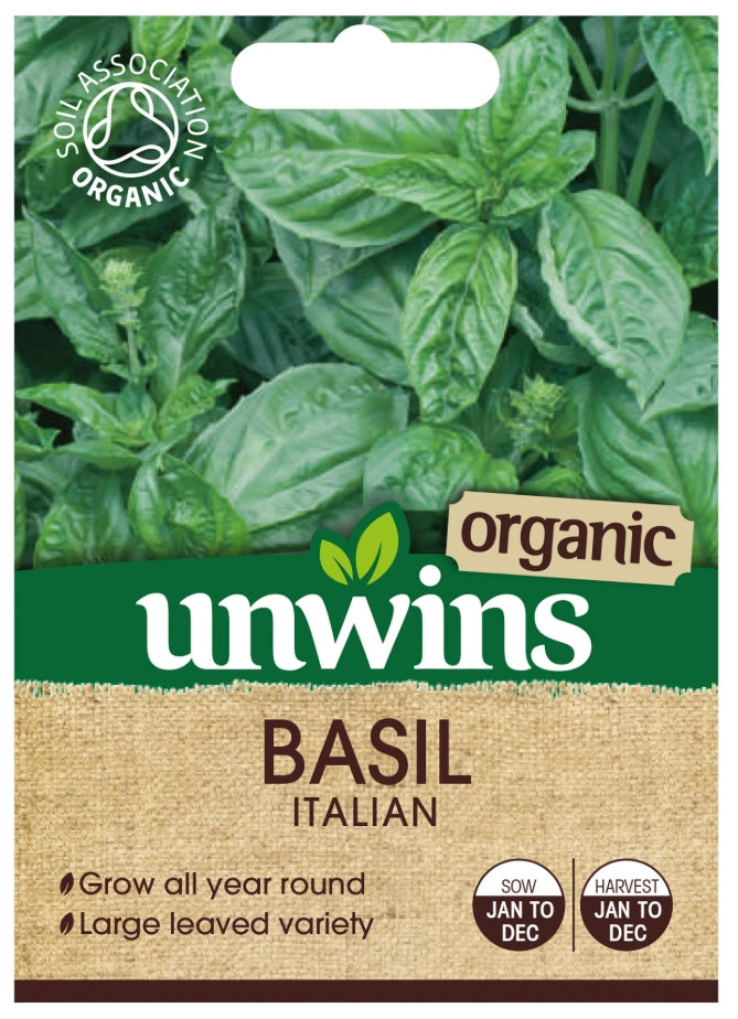 Unwins Organic Herb Basil Italian Seeds