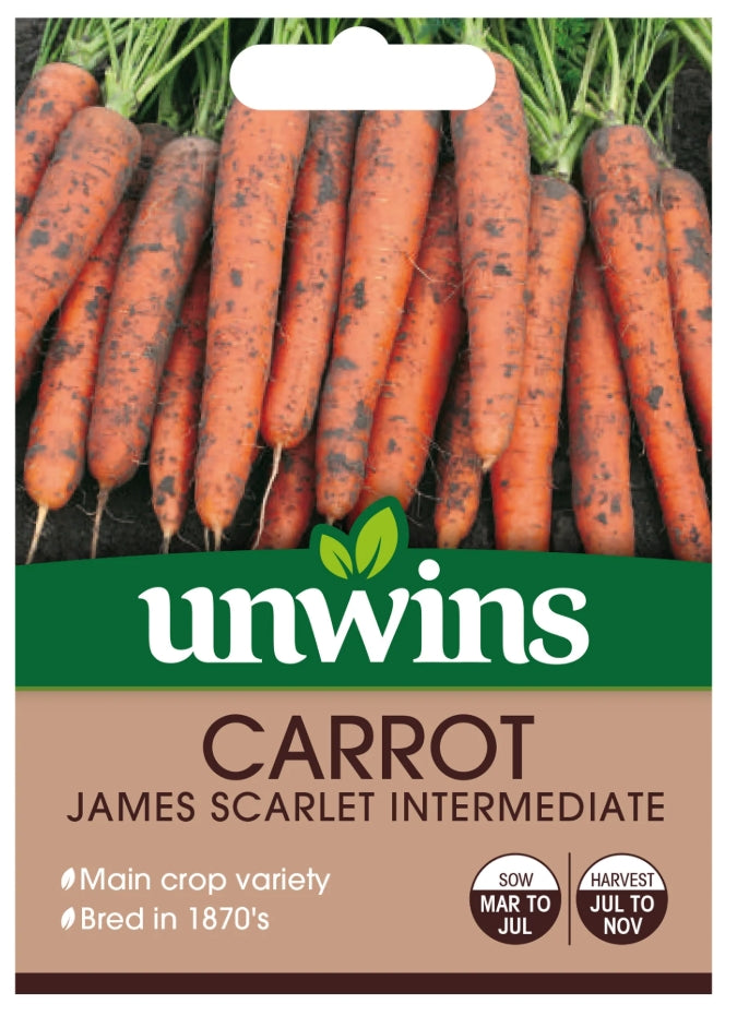 Unwins Carrot James Scarlet Intermediate Seeds
