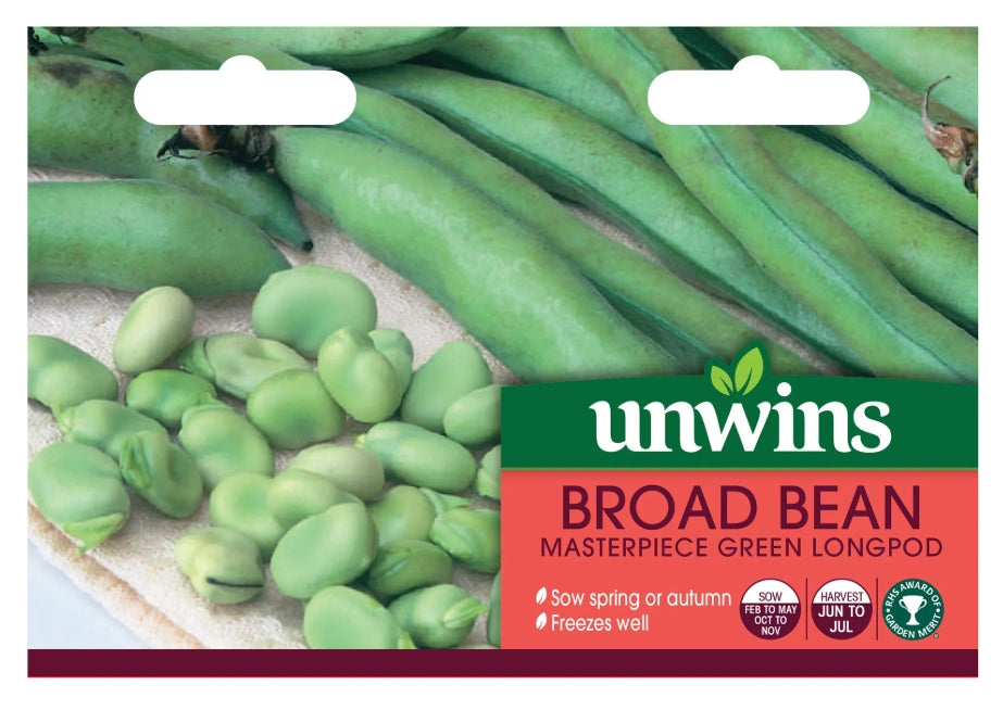 Unwins Broad Bean Masterpiece Green Longpod Seeds