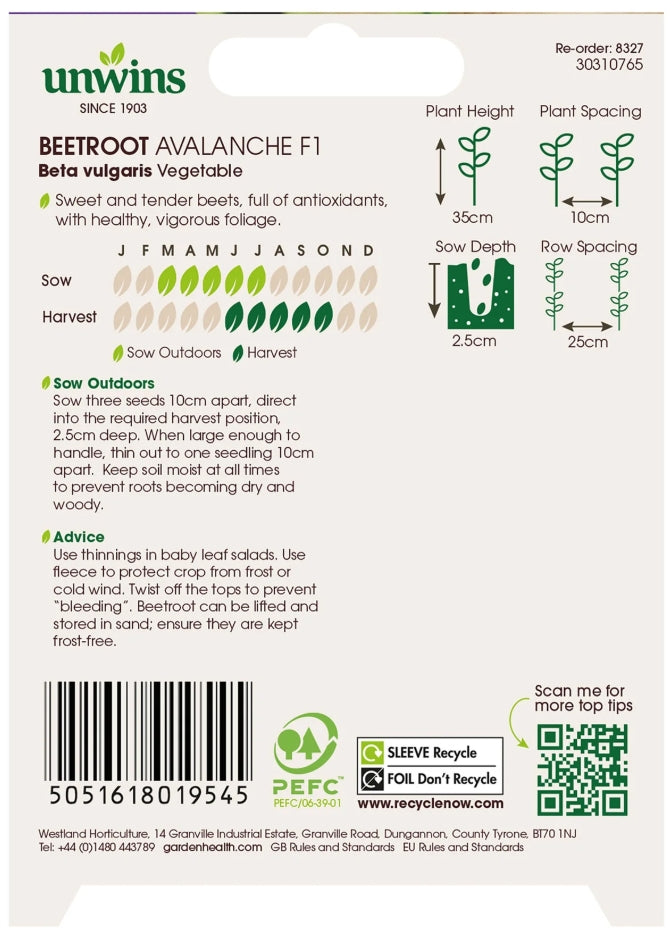 Unwins Beetroot Avalanche F1 Seeds