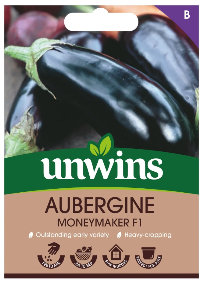 Unwins Aubergine Moneymaker F1 Seeds