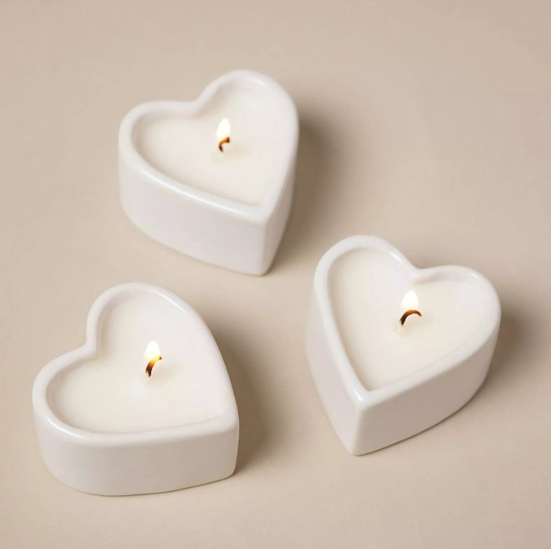 Amore Set Of 3 Heart Candles - Happy Anniversary