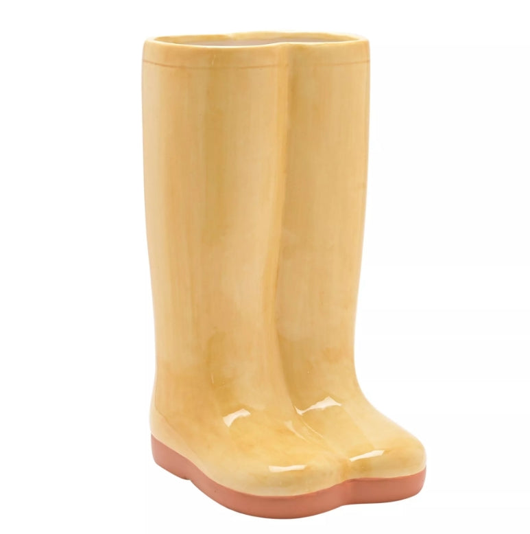 Celebrations The Cottage Garden Yellow Wellies Ceramic Vase Large