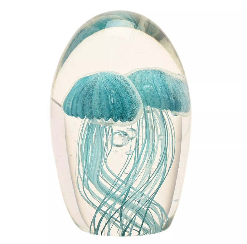 Objets D'art Glass Paperweight - Jellyfish Duo