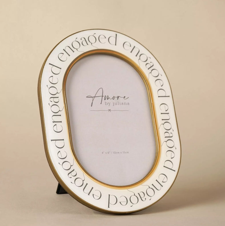 Amore Words Photo Frame 'Engaged' 4"x 6"