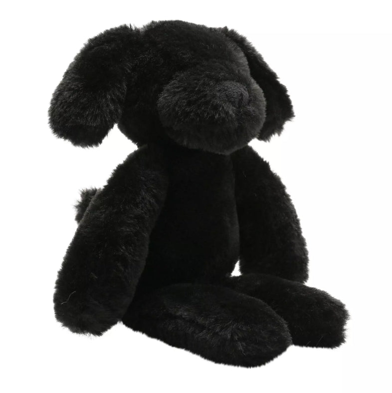 Softies Monty The Plush Long Leg Black Puppy 30cm