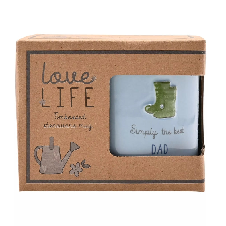 Celebrations Love Life Embossed Mug - Dad