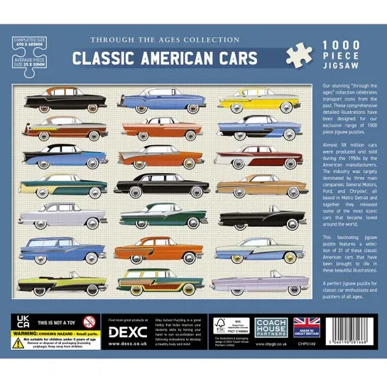 Coach House Classic American Cars 1000 Piece Jigsaw