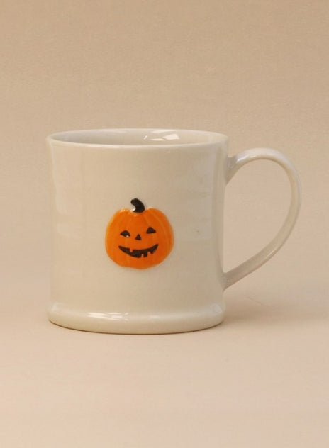 Gisela Graham Pumpkin Face Stoneware Mini Mug