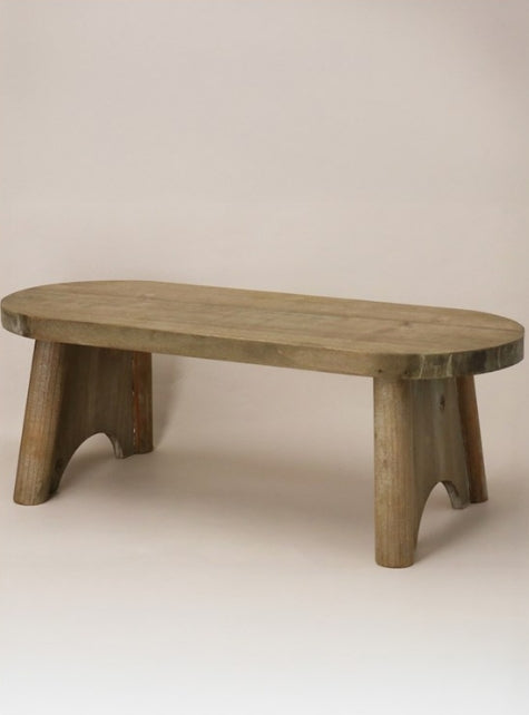 Gisela Graham Natural Wood Decorative Oval Bench Large 47cm