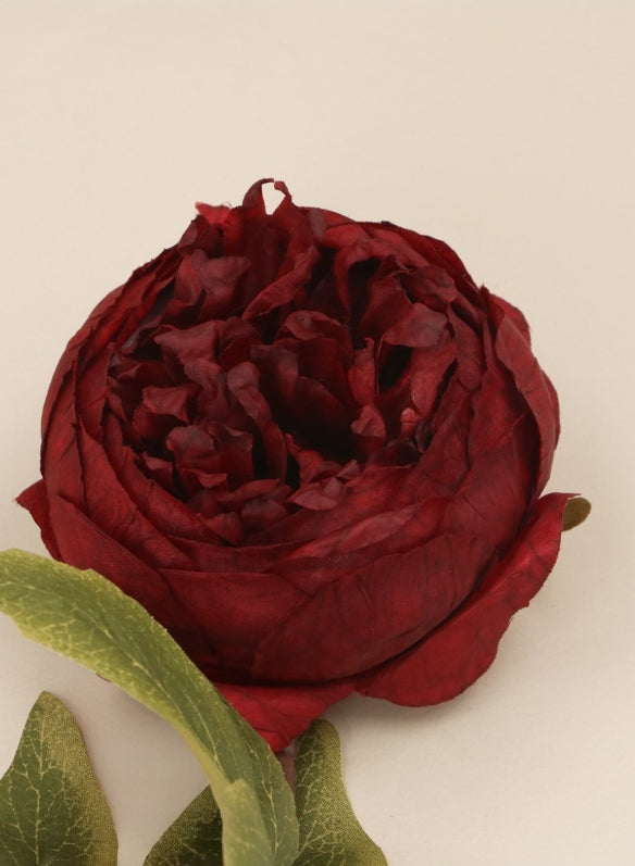 Gisela Graham Burgundy Ball Peony Stem 58cm